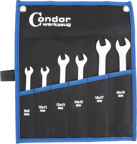 CONDOR Werkzeug 4456 | Gabelschlüssel-Satz | 6-tlg. | flach | 8-19 mm