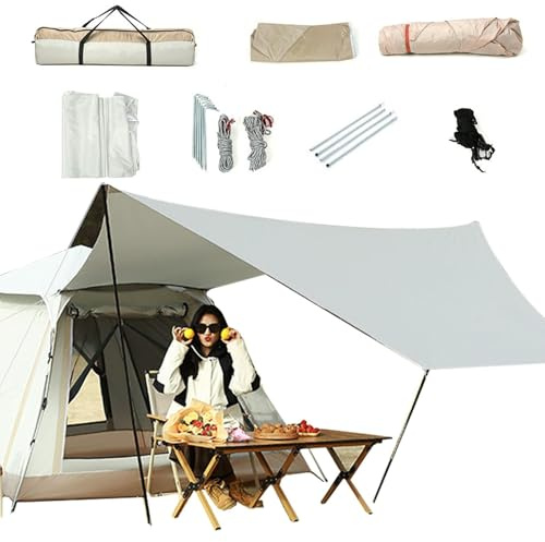 Campingtält – kupol solskydd för familjeresor, enkel montering utomhusutrustning för park, och trädgård | bärbart vattentätt skuggtält för camping, festivaler, picknick och komfort i