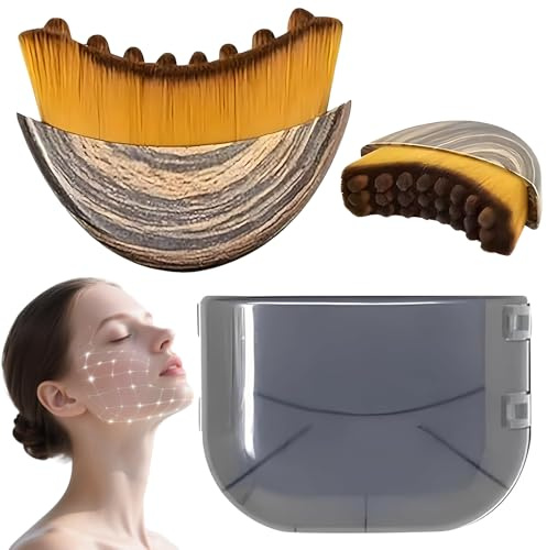 Lymphdrainage-Massagegerät für Gesicht & Körper,Tragbare Gesichtslymphbürste zur Kieferkonturierung,Tiefenentspannung & Müdigkeitslinderung,Inkl. Trockenbürste & Reiseetui für Gesichtskontur