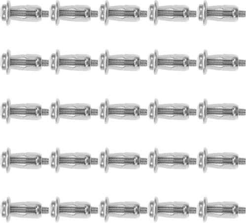 SEWACC Set 25 Pezzi Dadi a Petalo e Viti ad Espansione in Metallo 4x20 per Ancoraggio Porta Cava, Utensile Fissaggio Pareti Cave con Installazione Rapida per Uso Domestico e Commerciale
