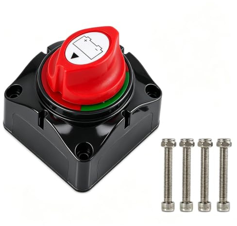 Hochleistungs-Batterie Trennschalter 12V 24V 48V für M10-Anschlüsse, Auto und Boot Hauptschalter, Batterietrennschalter 200A für Yacht und Wohnwagen, Zuverlässiger Batterieschalter für Stromtrennung