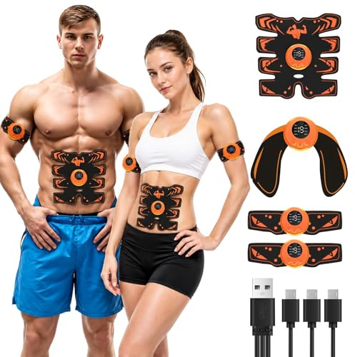 ZestEcho EMS Muscle Stimulator Abs Trainer with 8 Modes 19 Intensities USB