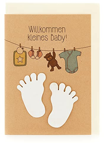 Die Stadtgärtner – Geburtskarte mit Saatpapier I Schöne Karte zur Geburt Mädchen & Junge mit Fuß-Motiv I Saatpapier mit hochwertigen Wildblumen-Samen I Karte mit Umschlag I 10,5 x 14,8 cm (DIN A6)