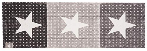 Zala Living Cook & Clean Läufer – rutschfest Teppichläufer Flachgewebe Kurzflor Teppich Küchenteppich Waschbar Küchenläufer Boulevard für Flur, Küche, Wohnzimmer – Schwarz Grau, 45x140cm