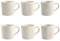H&H Silhouette – Set 6 Tazzine da Caffè 80 ml in Stoneware, Bianco con Decorazioni in Rilievo, Pattern Floreali e Geometrici, Design Elegante e Robusto
