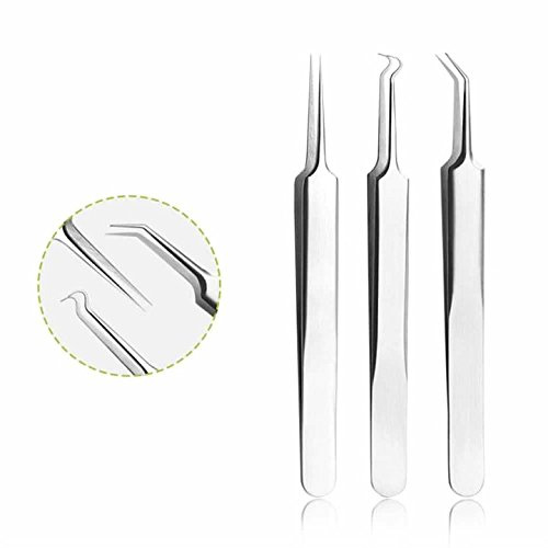 superior ZRL® In Acciaio Inox comedone Acne Blemish Pimple Extractor Remover Needles Bend Curvo comedone Acne Clip Pinzette Strumento di Cura del Viso