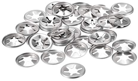 sourcing map 40 Stück Sicherungsscheiben M6 Klemmscheiben | 5.1 mm Innendurchm. 15 mm Außendurchm. Unterlegscheiben Drücken Verriegelung Clip 304 Edelstahl, M6, 5.1 mm Innendurchm.