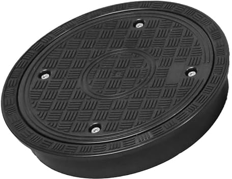 KM Schachtdeckel mit Rahmen DN315/Ø 315mm Schwarz - Polypropylen (PP) - Kindersicherung mit Edelstahlschrauben - Kontrollschacht
