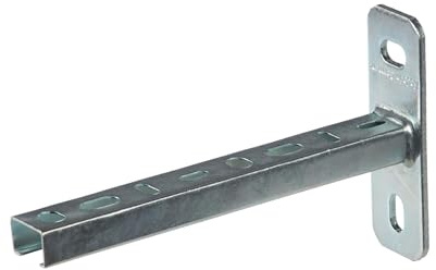 Dalsys Schienenkonsole, Wandausleger 27/18 Silber 20cm, Wandträger, Schwerlastträger aus verzinktem Stahl, korrosionsbeständig