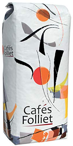 CAFÉS FOLLIET - Café En Grains - Alunya - Torréfaction traditionnelle - Intensité 8/10-100% Arabica - Café vert - Amérique Centrale, Afrique & Asie - 1kg