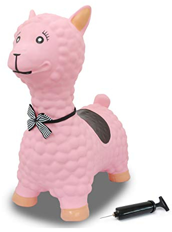 JAMARA 460543 Hüpftier Lama HoppyDoo - Spielzeug für Kinder, Hüpfspielzeug Baby Indoor/Outdoor, Geschenk für Kids, Gartenspielzeug, Bouncing, Pflegeleicht, BPA frei, mit Pumpe
