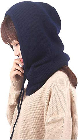 Yekeyi Winterhaube, gestrickt, aus Kaschmir, Skimaske, Outdoor-Mütze, für Damen