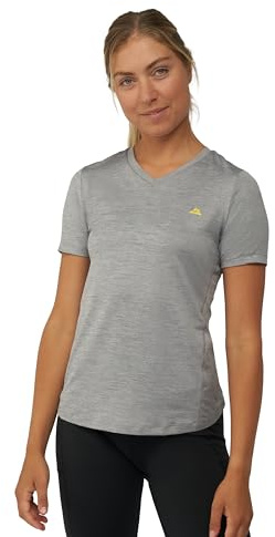 DANISH ENDURANCE T-Shirt de Sport Technique Femme, Ultra Respirant, Manches Courtes, Running & Fitness, Gris Mélange, M