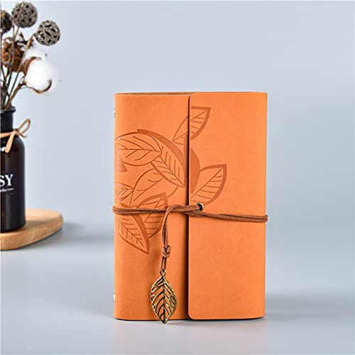 Notizbuch aus PU-Leder, lose Blätter, nachfüllbar, Schreibblock, Vintage-Stil, Retro, Blätter, Reisetagebuch, Tagebuch mit leeren Seiten, klassisch geprägt
