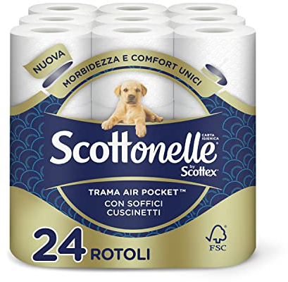 Scottonelle Carta Igienica, Morbida e Resistente, Dermatologicamente testata, Con Carta Certificata FSC, 24 Rotoli