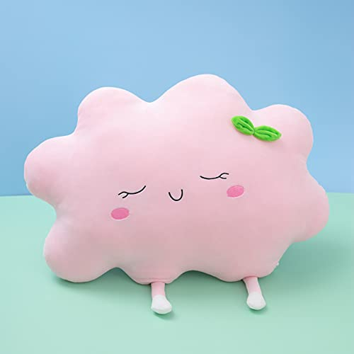 EXQULEG Super süße Wolke Sonne Kuschelkissen,Mädchen und Jungen Plüschtier Spielzeug Sofa Kissen Kissen Dekokissen für Baby- und Kinderzimmer, Wolkenkissen, Zierkissen (Wolkenpink,Mitte)