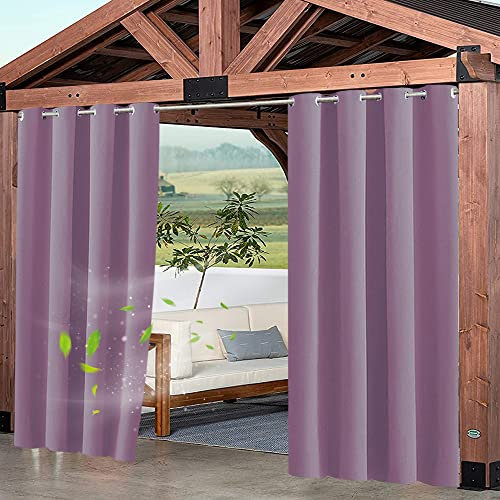 XUIAQZW Outdoor Vorhang Grau Wetterfest 1 Stück - mit Edelstahltülle - Wasserdicht Sichtschutz Sonnenschutz 90x200(BxH) cm für Balkon Terrasse Veranda Pergola Gartenlaube Outdoor Vorhänge Ösenvorhang