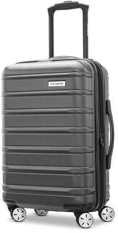 Samsonite Omni 2 Hardside Expandable Luggage with Spinner Wheels, 2-Piece Set (19/24), SOLID CHARCOAL