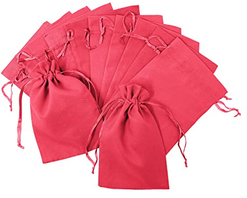 Oblique Unique Baumwollsäckchen 12 Stück Pink - Adventskalender Beutel aus Baumwolle - Säckchen zum Befüllen für DIY Advent Kalender, Beutel zum Adventskalender Basteln, Stoffsäckchen für Weihnachten