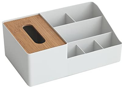 Taschentuchbox, Taschentücher Box, Multifunktions Taschentuchhalter mit Stilvoller Fernbedienung Schreibtisch, Kosmetiktücherbox für Büro Schlafzimmer Auto (B grau)