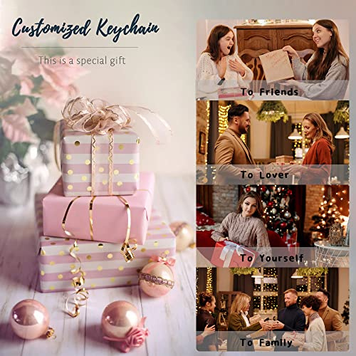 NOVASGAFF Porte-clés personnalisé avec photo et texte gravé - Cadeau personnalisé pour homme, femme, petit ami, petite amie, papa, maman, mère, pères, Saint-Valentin, Porte-clés personnalisé 01,