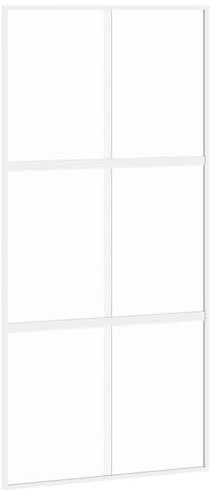 vidaXL Schiebetür Weiß 102,5x205 cm Hartglas und Aluminium
