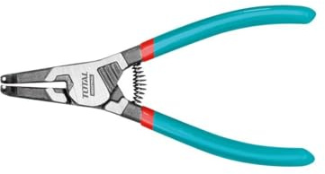 TOTAL - Gebogene Zange zum äußeren Öffnen von Unterlegscheiben - 180 mm - Aus Cr-V-Stahl und schwarz poliertem Finish - Korrosionsbeständig - Für äußere Sicherungsringe