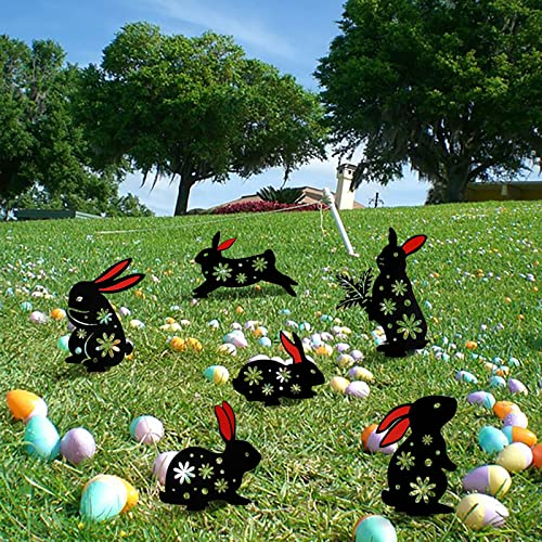 Osterdeko Ostern Stecker Metall Gartendeko Dekorativer Deko Stecker Garten Stecker Frühling Ostern Deko Hasen zum Stecken Garten Dekoration Ostern Kaninchen Deko Ostern Frühling Deko für (E, One Size)