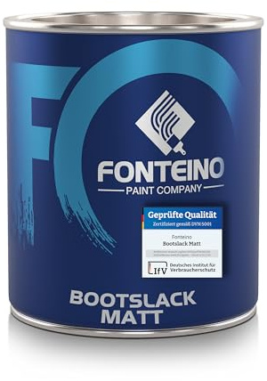 Fonteino Bootslack - Matt Schwarz - Bootsfarbe Schiffslack Yachtlack Holzlack Parkettlack Treppenlack Gartenmöbellack für Holz 750ml