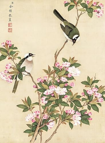 Bristlegrass 1000 Teile Puzzle aus der chinesischen Qing-Dynastie Alter Meister Yu Zhi Meisterwerke der Kunst Begonie Blumenspiel Puzzle, Geschenke für Erwachsene, Geburtstag Weihnachten Puzzle (1000