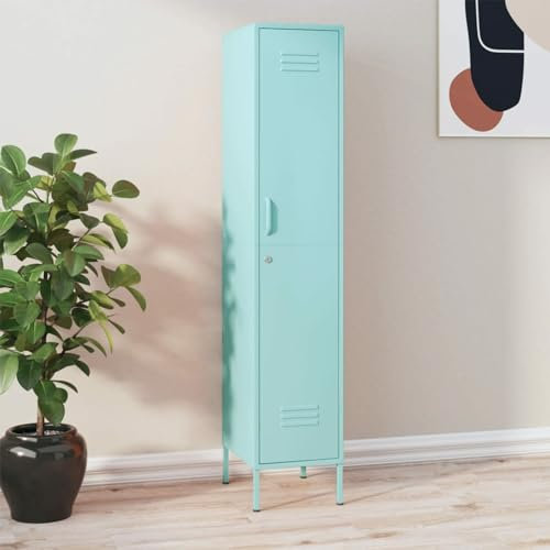 Chaduof Schließfachschrank, Wertfachschrank, Fächerschrank, Schließfachschrank, Spinte Schrank, Schließfach, Aufbewahrungsschrã¤nke, Minzgrün 35x46x180 cm Stahl