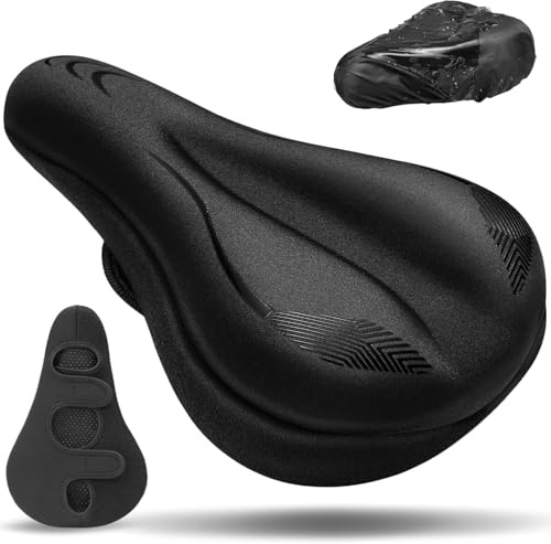CDYWD Gel Fahrradsitz Polsterung für Herren & Damen, Verdicken & Weich Fahrrad Sitzpolster, Bequem Sattelbezug Fahrrad Gepolstert, Fahrradsattel Polster für Rennrad, Mountainbike, Ebike, Heimtrainer