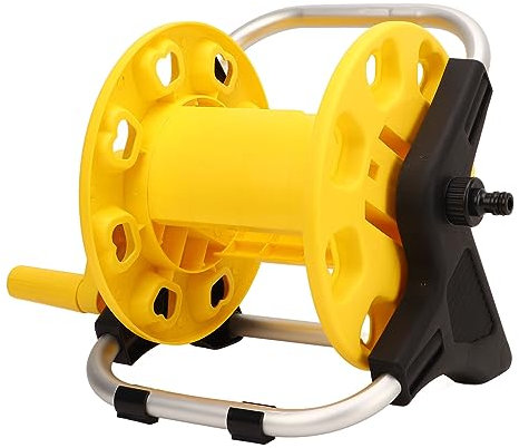 Gelber Gartenschlauchwagen, Wasserschlauchwagen für 30 m Wasserleitung, robust und für den Innenhof geeignet