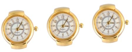 WRITWAA 3 STK Ringuhr für Damen Mitarbeiter mitarbeitergeschenke fingeruhr Decor Uhrenringe für Damen elastische Uhr Diamantuhr für Männer Ringuhr für Mädchen Ringuhren Golden