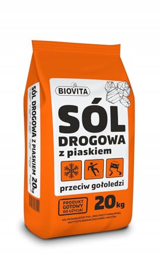 BIOVITA Auftausalz mit Sand 20kg – Streusalz für Eisflächen und Gehwege