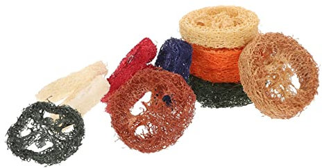 BUGUUYO 12stücke Teiliges Loofah Kauspielzeug Kleintiere Natürlich Organisch Zur Zahnpflege Und Beschäftigung Von Kaninchen Meerschweinchen Hamstern Und Ratten Große Mittlere Farblich Sort
