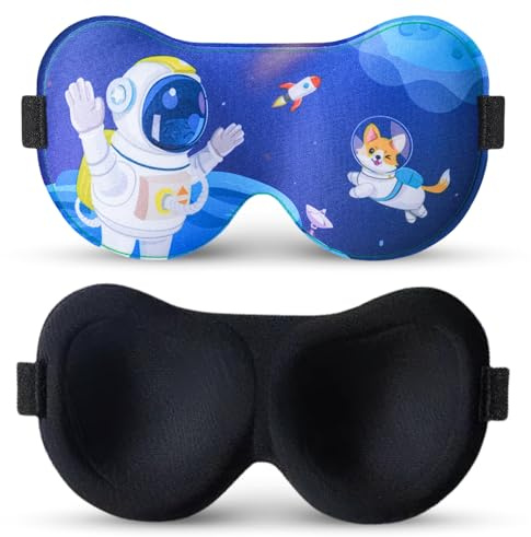 Masque de Nuit Enfant, Masques de Sommeil 3D Avec Sangle Réglable