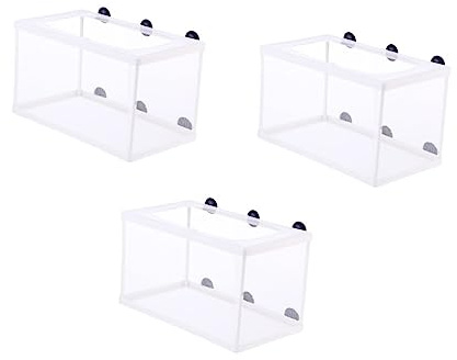 FONDOTIN Fischzucht Inkubator 3 Stück Aus Robustem Material Mit Saugnapf Für Aquarium Und Fischtank Zur Brutfisch Isolation