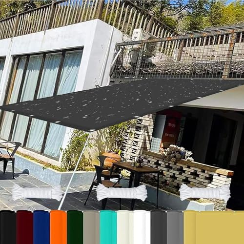 Sonnensegel Tarp 4 x 8 m Reißfest Uv-Schutz Nach Mass Polyestergewebe mit Seil Sonnenschutz Netz Schattierungsnetz Schattenspender für Außenbereich Patio, Dunkelgrau
