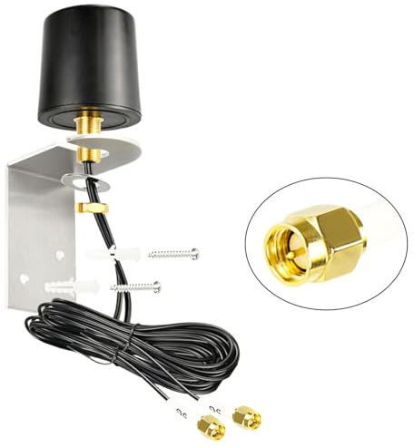 BOOBRIE 2x2 MIMO Omnidirectional WiFi Antenna 600-6000MHz 5G 4G LTE Outdoor Antenna with 2x16.4ft Low Loss SMA Male Cables for Router Gateway T-Mobile/Verizon/AT&T Home Internet