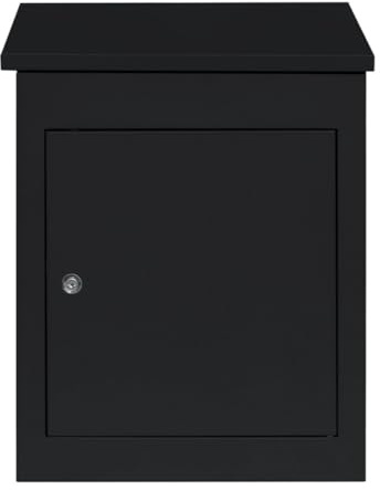 Buzón de Correos Negro Antirrobo de Pared Exterior Caja para Entrega de Cartas Paquetes Código de Barras Escaneable para Servicio Postal/Mensajeros, Cerradura con llave, 2 llaves+Destornillador GRATIS