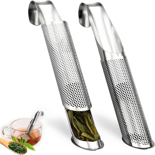 2 Pack Tea Infusers, Extra Fine Mesh Tea Strainer for Loose Tea, Stainless Steel Long Handle Tea Steeper Diffuser for Leaf Tea, Coffee, Spices, Seasonings