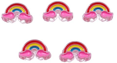Generico Cuentas acrílicas sueltas con forma de nube arcoíris de 26 mm para la creación de joyas artesanales, pulseras y collares hechos a mano (fucsia)