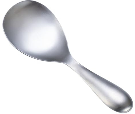 STOBAZA Stainless Steel Rice Spoon 7.87In Large Rice Paddle with Handle Silver Serving Spoon for Scooping Home Kitchen Hotel and Restaurant Use