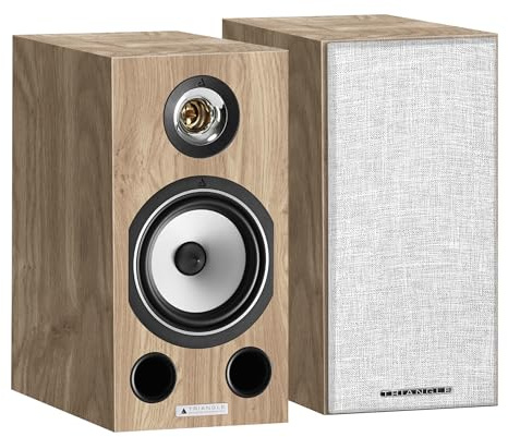 Triangle - Enceintes Bibliothèques Hi-FI Comète EZ - Puissance Admissible 80W - Rendement 89 DB/W/m – Polyvalente Musique et Home-Cinéma - 200 x 400 x 324 mm - Chêne Clair (Paire)