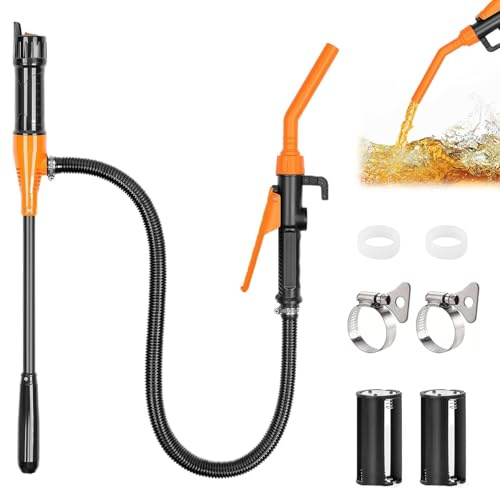 Herbst Elektrisk överföringspump, kannpump med slang Bärbar bränslepump Batteridriven bränslepåfyllningspump (utan batteri) Bensinpump - 2,4 GPM för bil motorcykel för bensin diesel bränsle