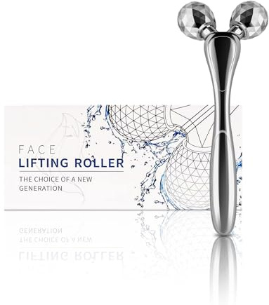 3D Facial Massager Rollers Facial Lifting Massager, Skin Care Face Body Massager Firming Tools for Body Relaxation Massage, Kneading, Body Slimming and V-Shaped Face Lift, Anti-Wrinkle (Silver)