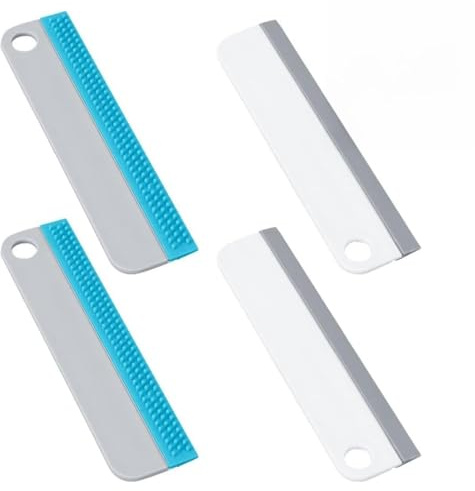 DIFLAX 4 Piezas Rasqueta limpiacristales Escobilla de Ducha Rasqueta de Goma para Espejos Juego de Limpiaparabrisas de goma Multiusos para Ventanas y Superficies en Cocina Baño Coche No Se Raya