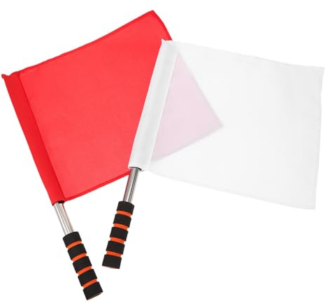 Homoyoyo 2 Bandiere da Arbitro Rosso e Bianco, Bandiera di Segnalazione per Gestione Traffico e Allenamento Sportivo, Bandiere di Sicurezza per Gare e Eventi Outdoor