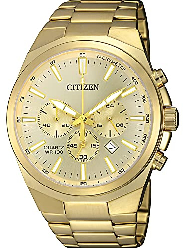 Citizen Quartz Mens Watch, Stainless Steel, Classic, Gold-Tone (Model: AN8172-53P)